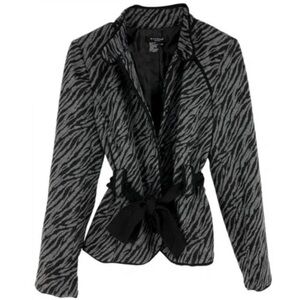 Sandro Black and Gray Zebra Print Jacket